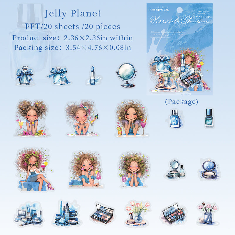 0610 Makeup artist PET sticker -20Pcs each pack