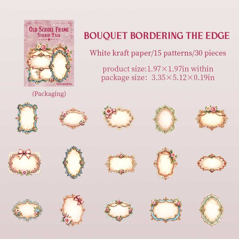 Secret Frames Solid Stickers -30Pcs each pack