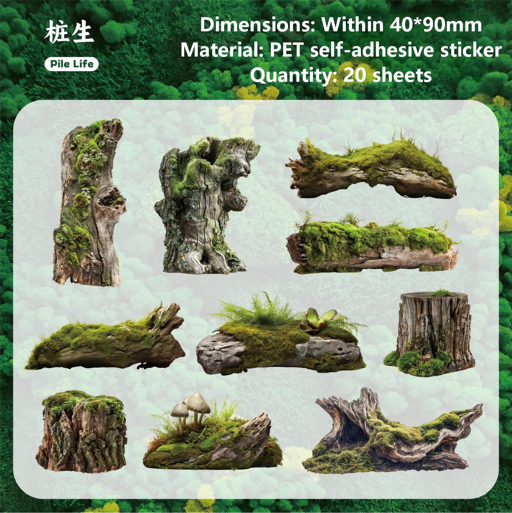Moss PET sticker -20Pcs each pack