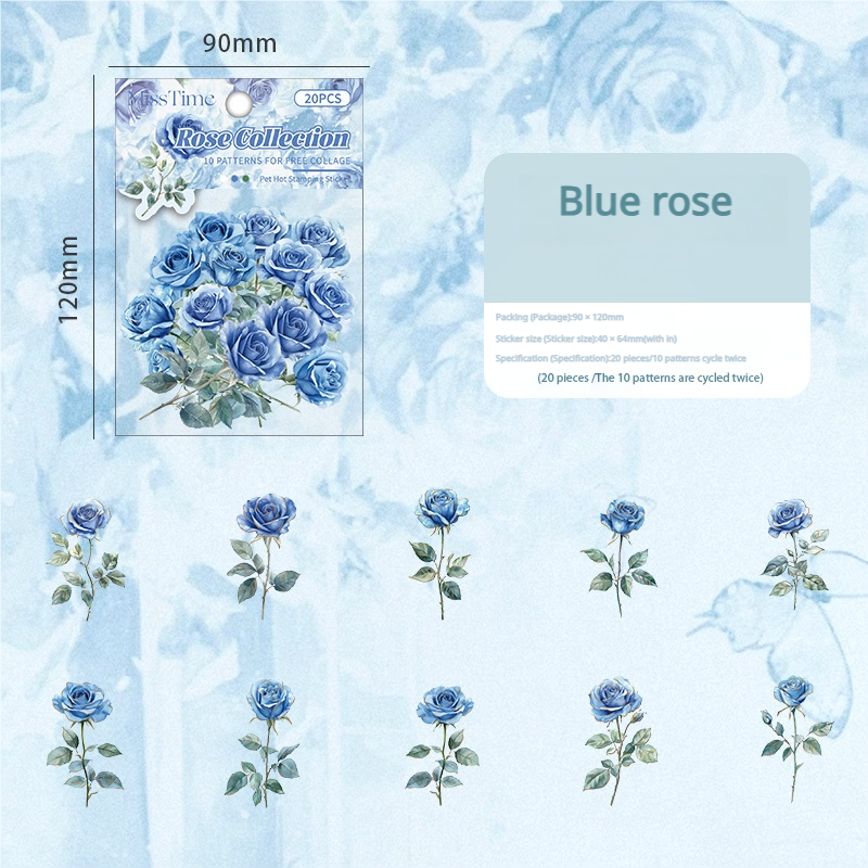 Rose PET sticker -20Pcs each pack