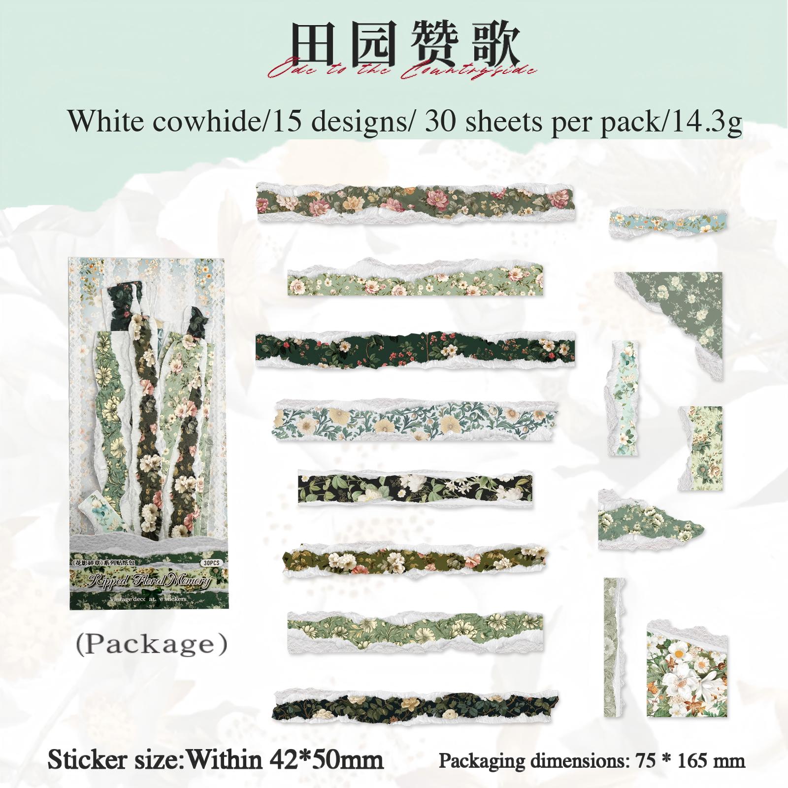 Fragments of Flower Shadows Solid sticker -30Pcs each pack