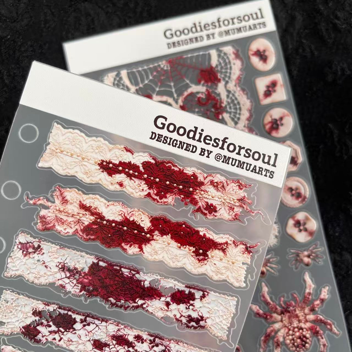 3D Bloodstained Lace PET Sticker