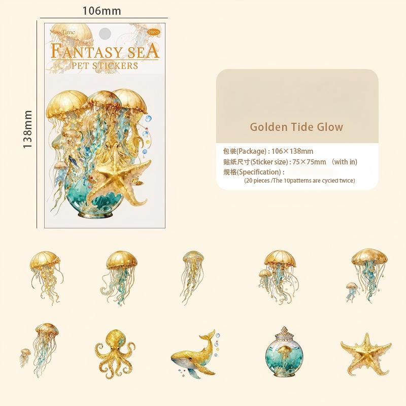 Fantasy ocean sticker -20Pcs each pack
