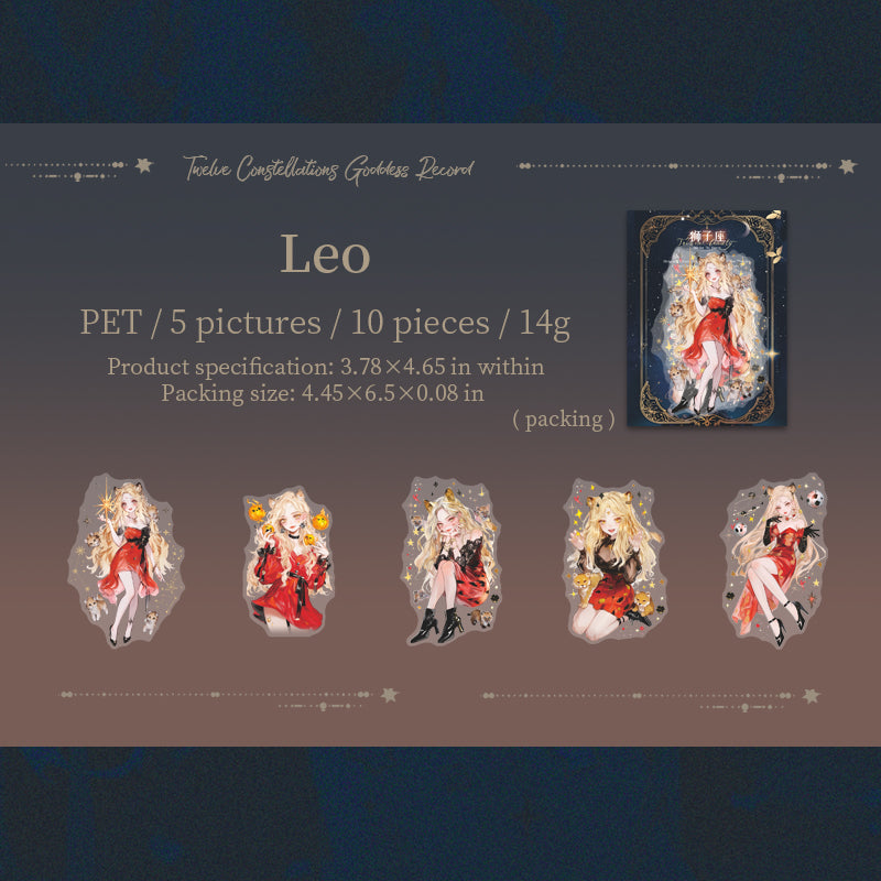 Zodiac PET sticker -10Pcs each pack