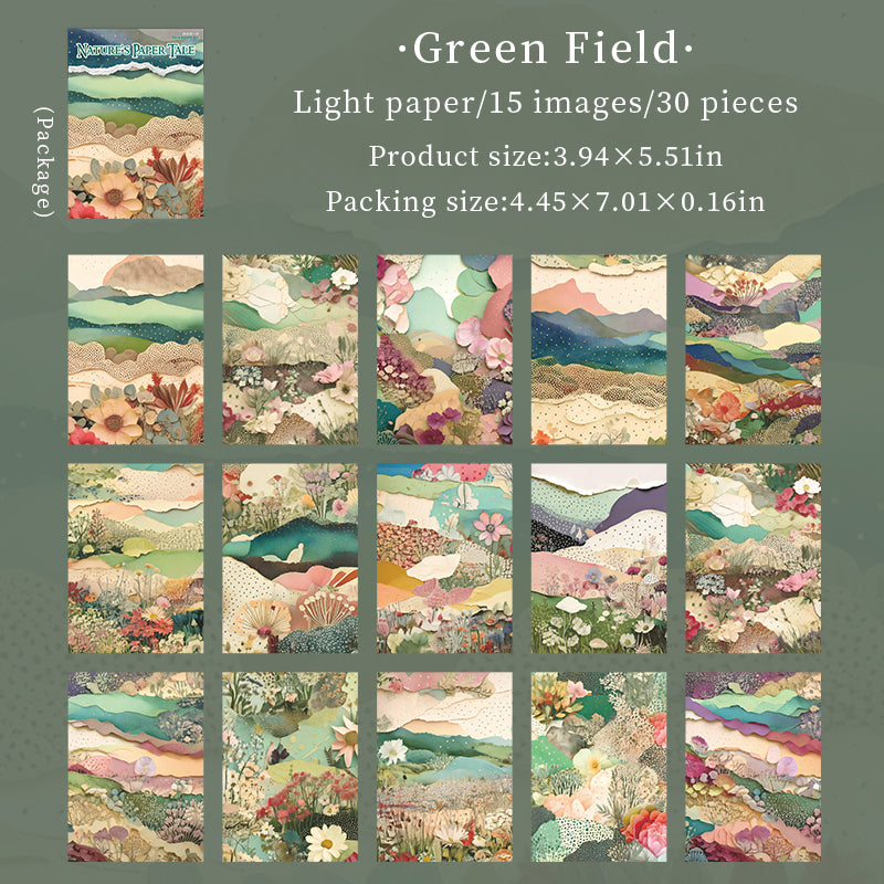 Collage landscape Paper -30Pcs each pack