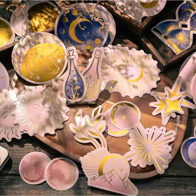 Moon Phase and Sign solid sticker -35Pcs each pack