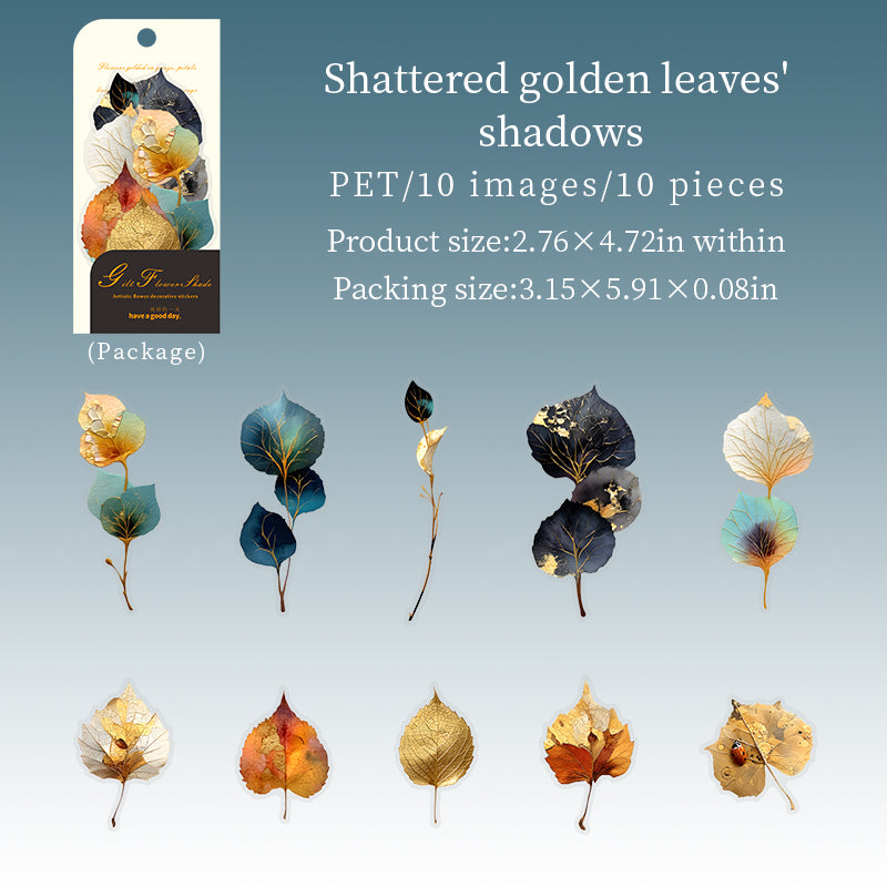 Flowers PET Sticker -10Pcs each pack