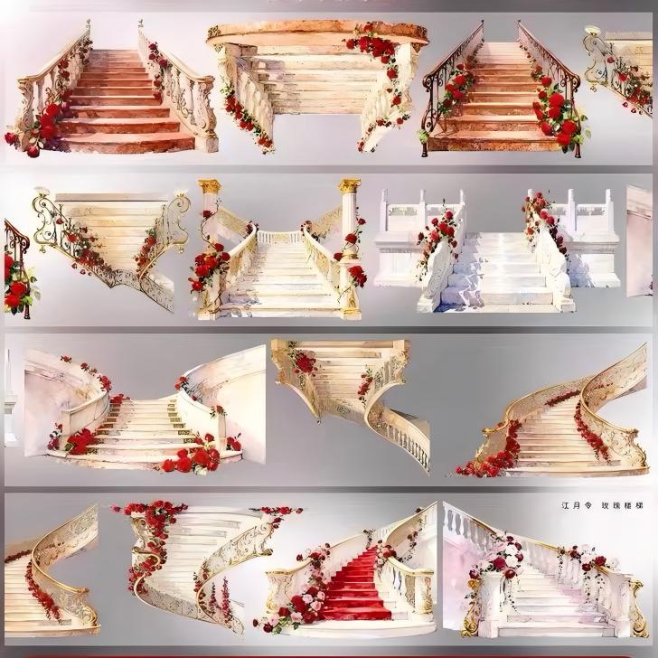 Rose Staircase PET Tape (6.5 x 100 cm) 1 loop