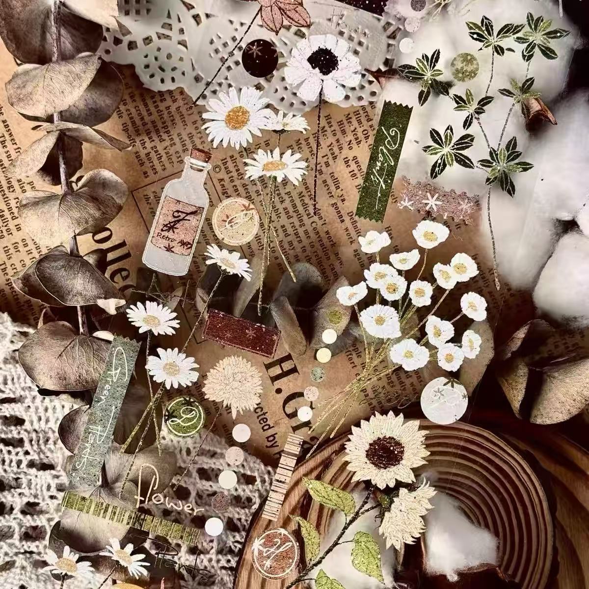 Hand-painted Flower Collection PET Tape (5 x 100 cm) 1 loop