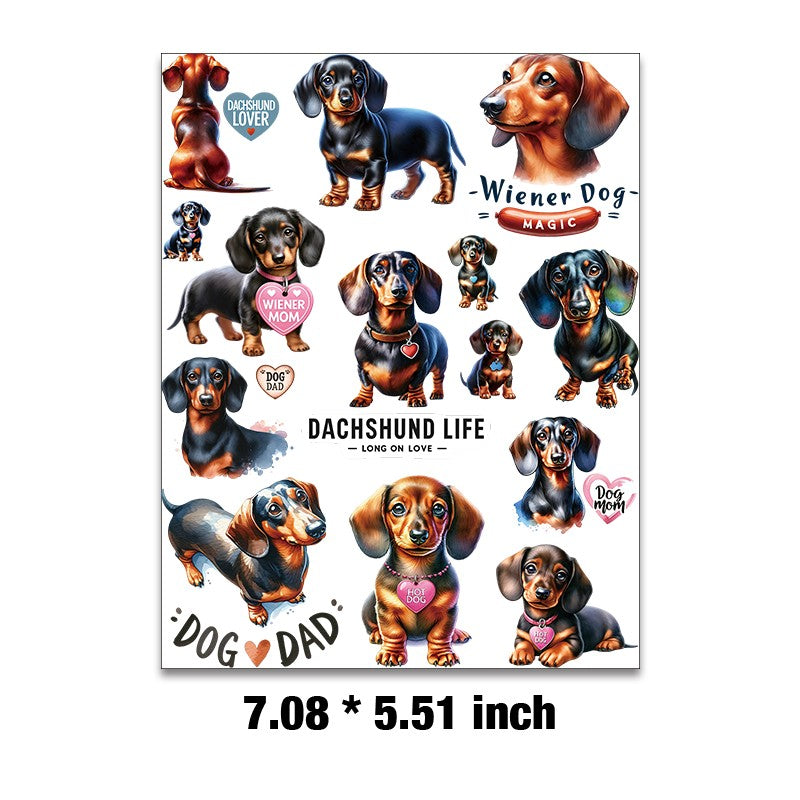E-54- Dachshund Embossed sticker 1 Pcs