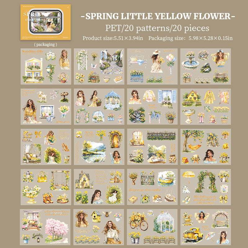 Spring colors PET Sticker book -20Pcs each pack