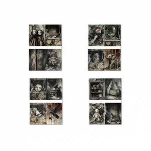 Vintage Gothic Haunted Dollhouse sheet layout