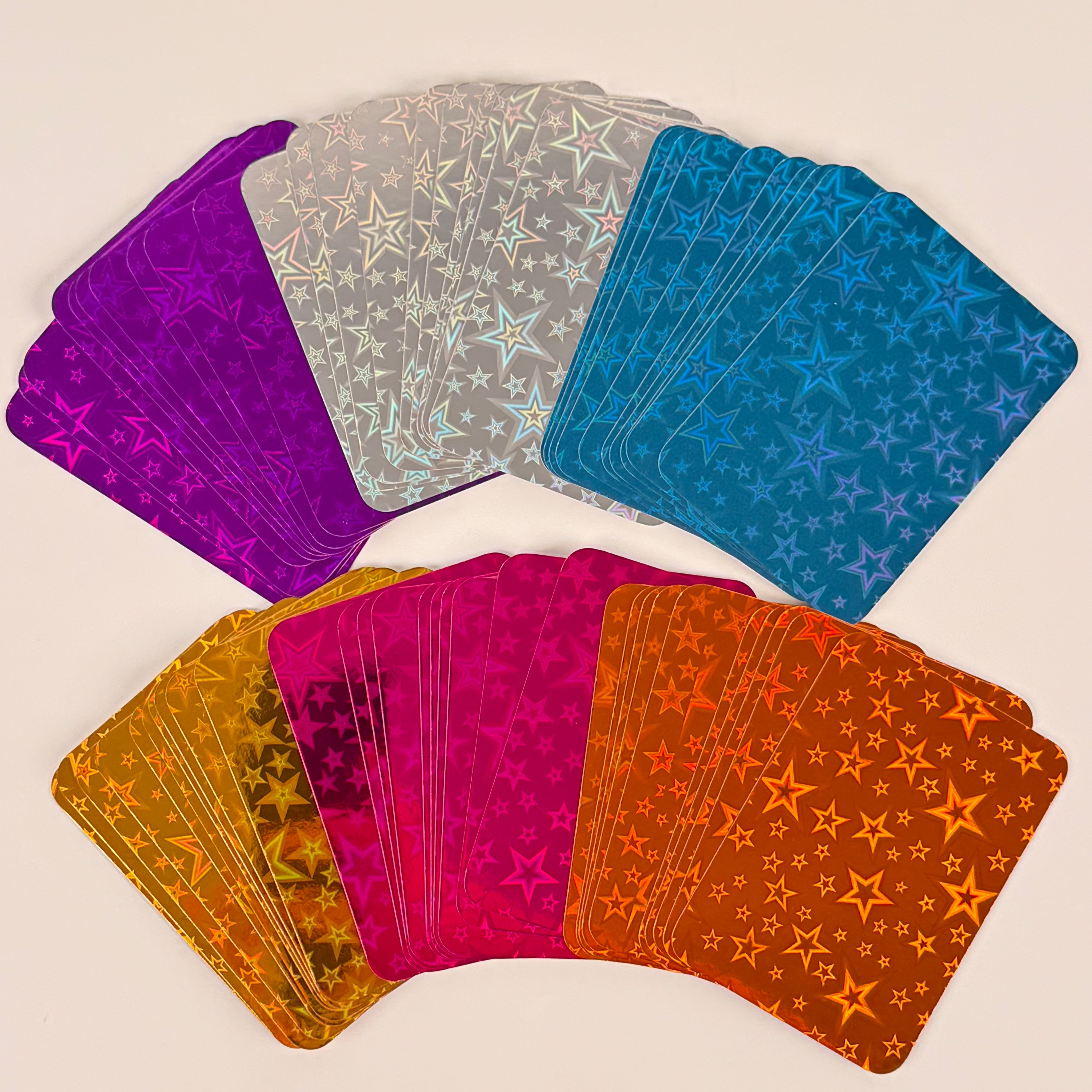 Star Foil Backing ATC Cards 2.5x3.5 inch, Choose Your Color or 6-Color Assorted Set