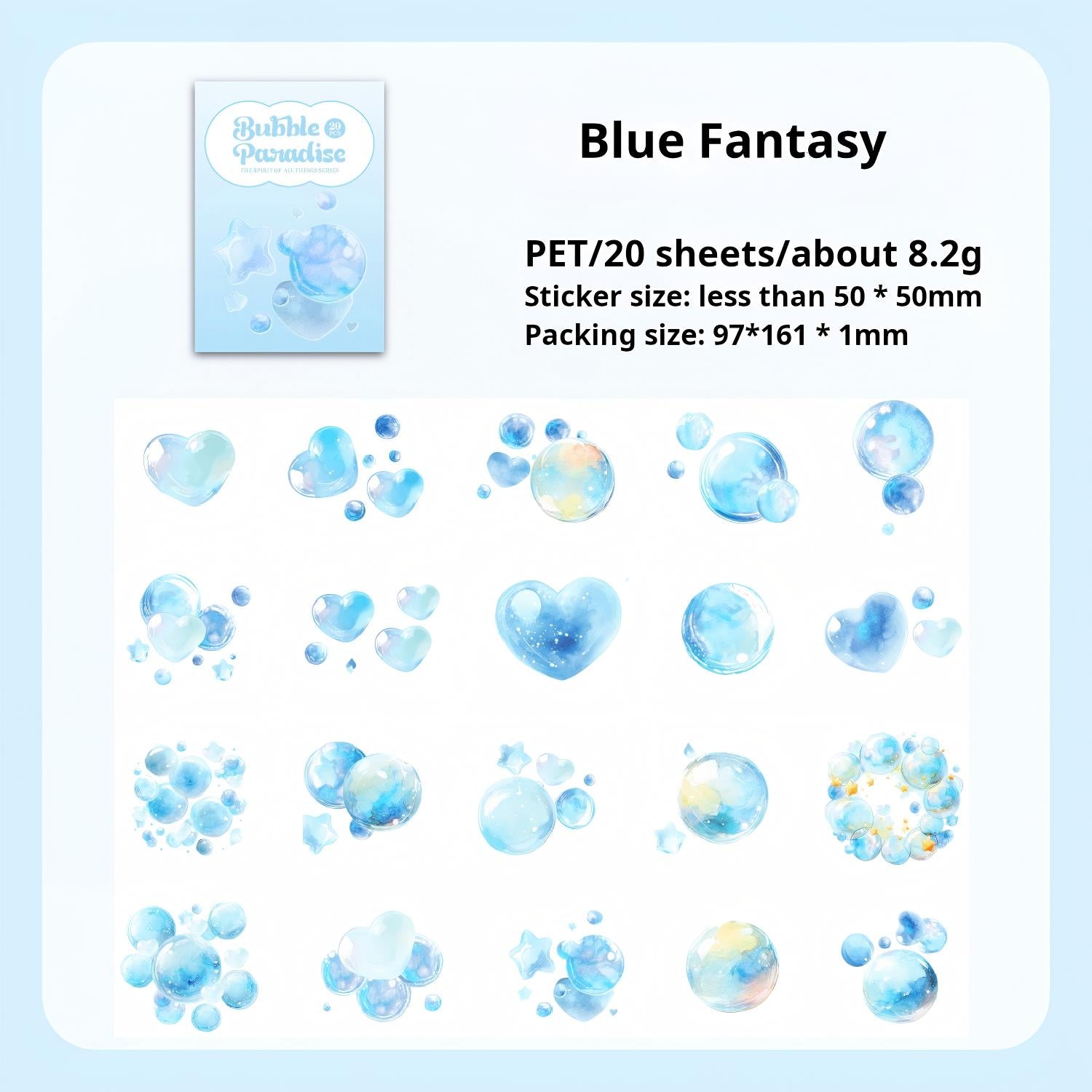 Dreamy bubble PET sticker -20Pcs each pack