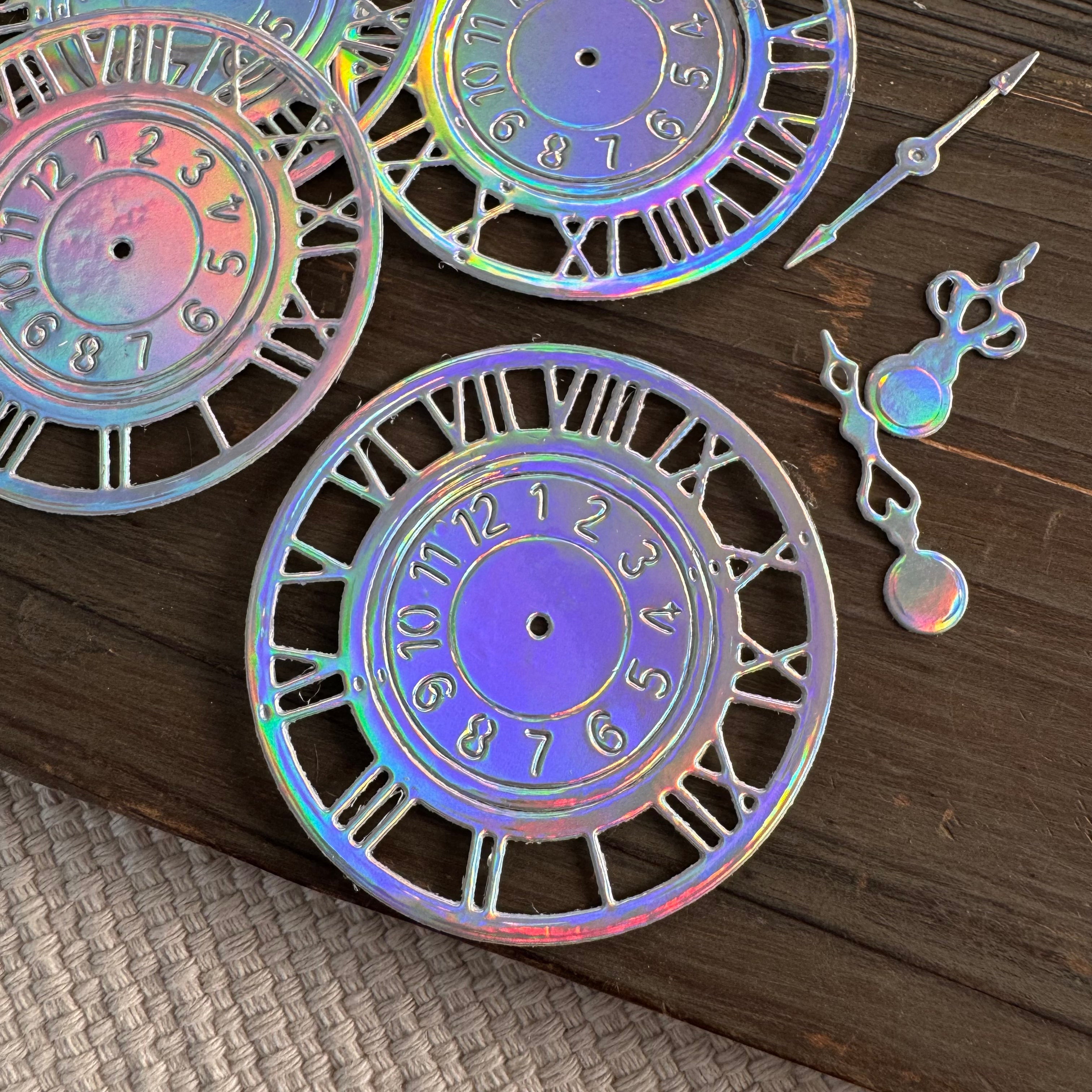 Handmade Clock Die cut Paper (6.1 × 6.1 cm) -4 clocks each pack