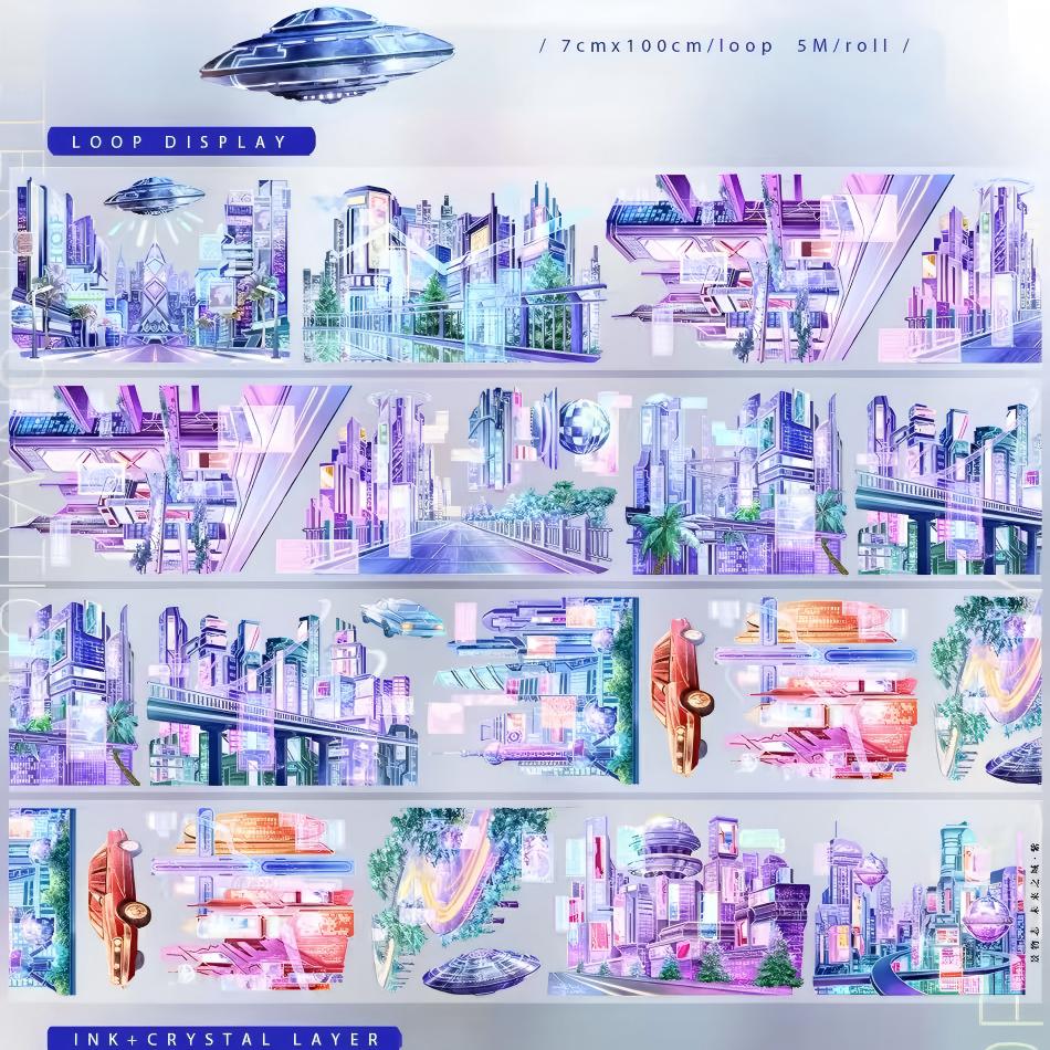 City of the Future Purple PET Tape (7 x 100 cm) 1 loop