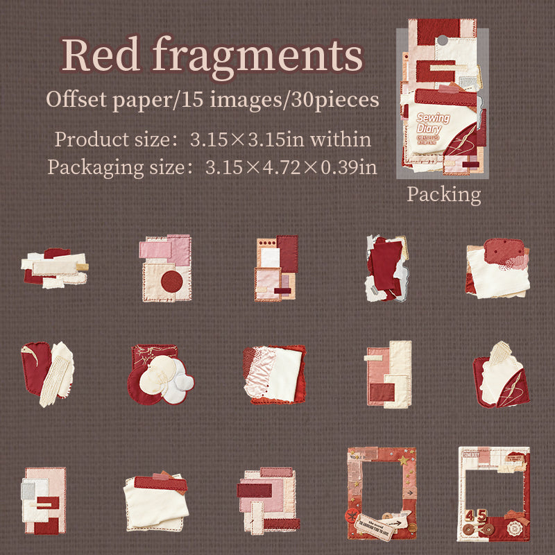 Sewing diary cardstock sticker -30Pcs each pack