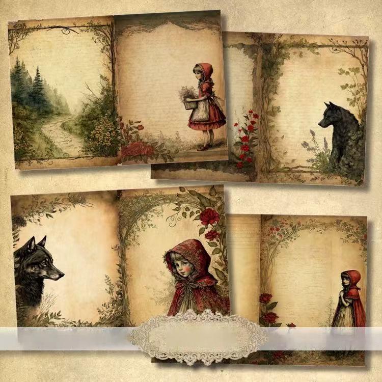 1105 A4 size Little Red Riding Hood Style Paper 15 pcs