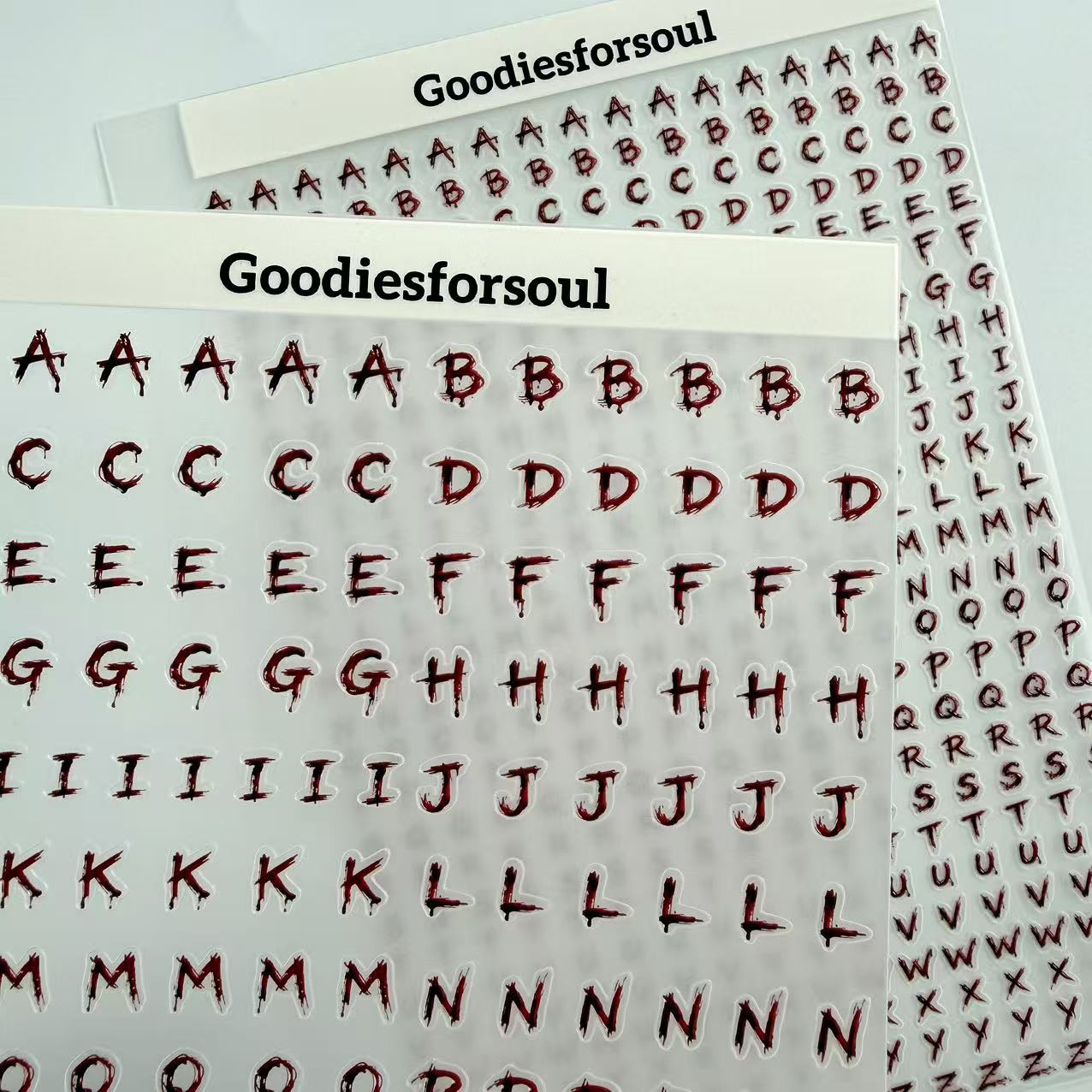 3D Dark Blood Dripping Letters PET Sticker 1 Pcs
