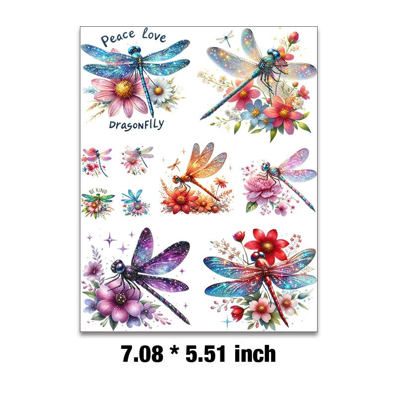 E-102- Dragonflies Embossed sticker 1 Pcs