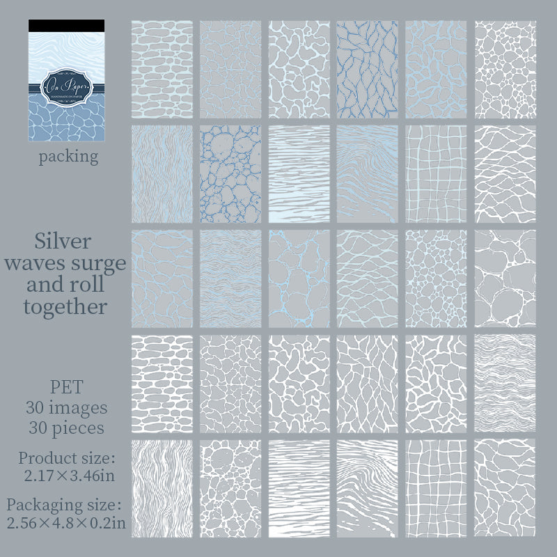 Texture PET Sticker book -30Pcs each pack