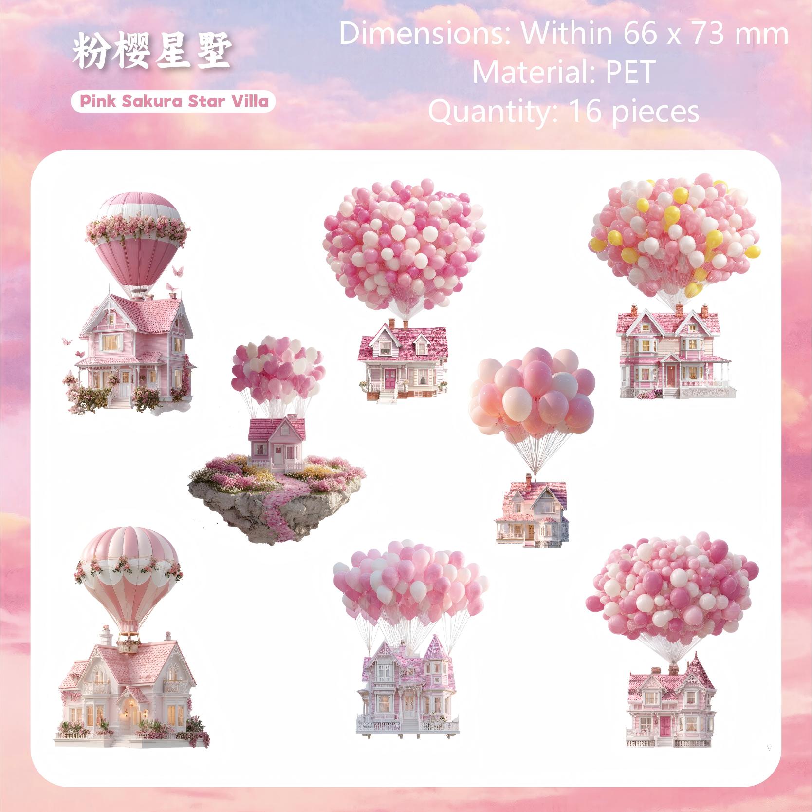Flying House PET sticker -16Pcs each pack
