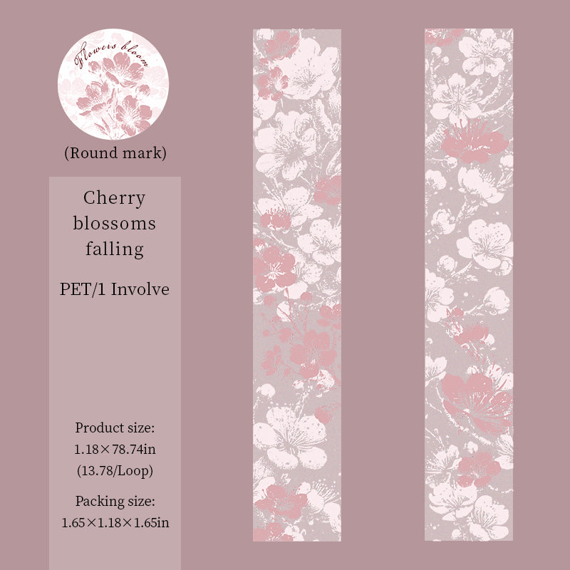 Flowers bloom PET Tape -3cm*2m