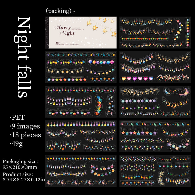 0308 Starry Night Series Sticker Book -18Pcs each pack