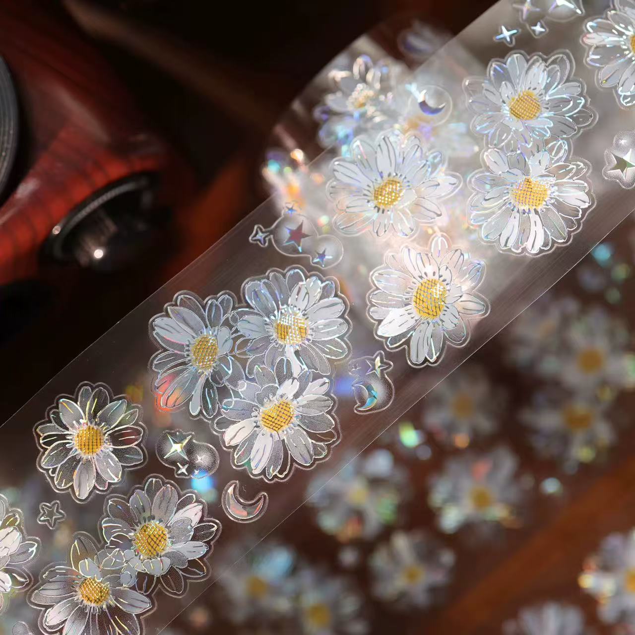 Daisy Shell Gloss Pre-cut PET Tape (5 x 100 cm) 1 loop