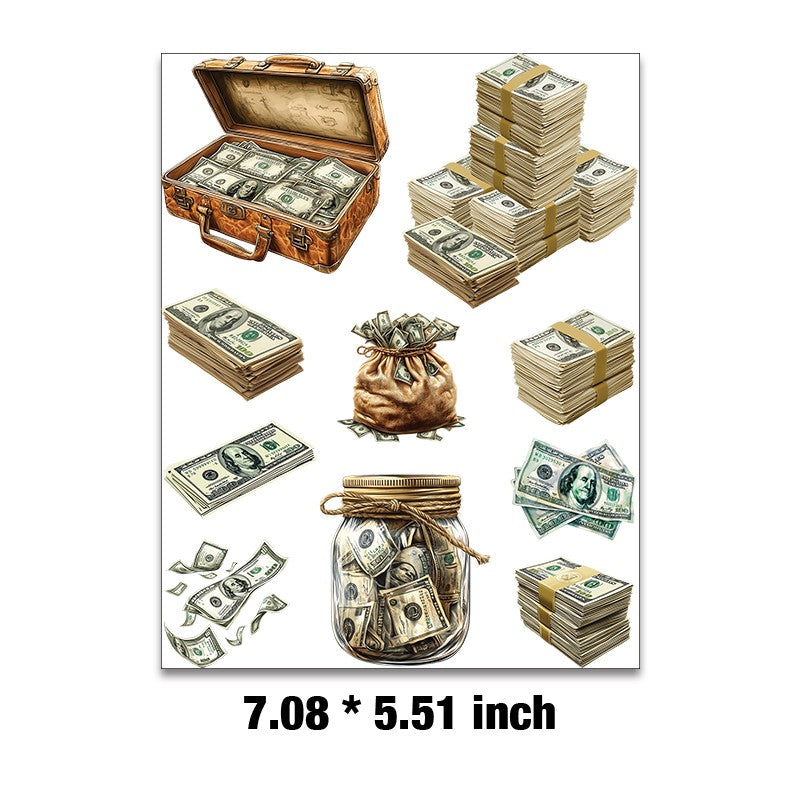 E-56- Dollar Embossed sticker 1 Pcs