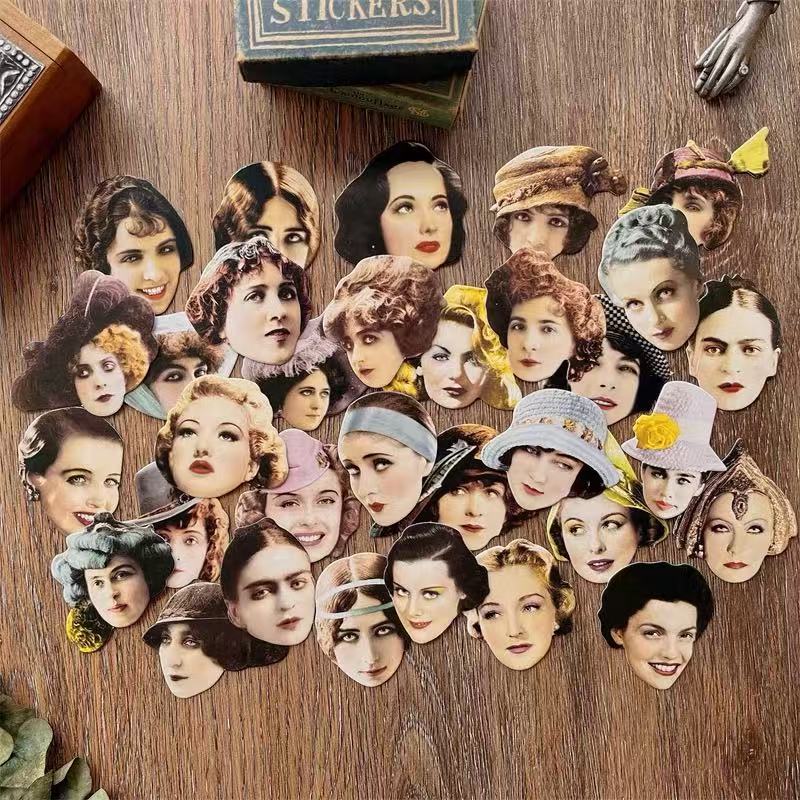 Vintage European & American Girls Cardstock -32Pcs each pack