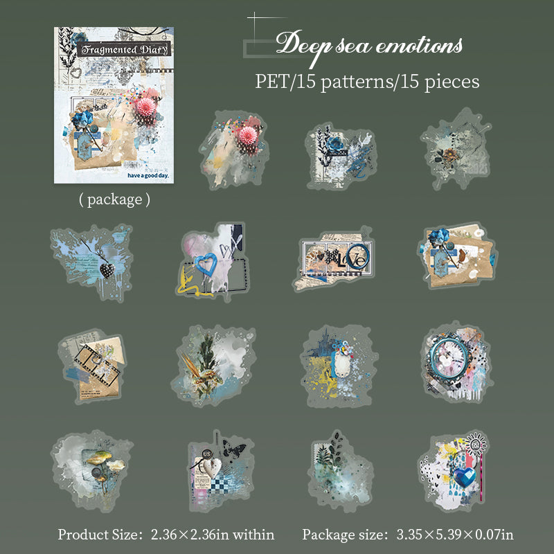 Fragmentary diary PET sticker -15Pcs each pack
