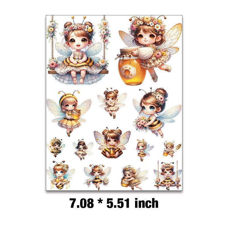 E-104- Bee elf Embossed sticker 1 Pcs