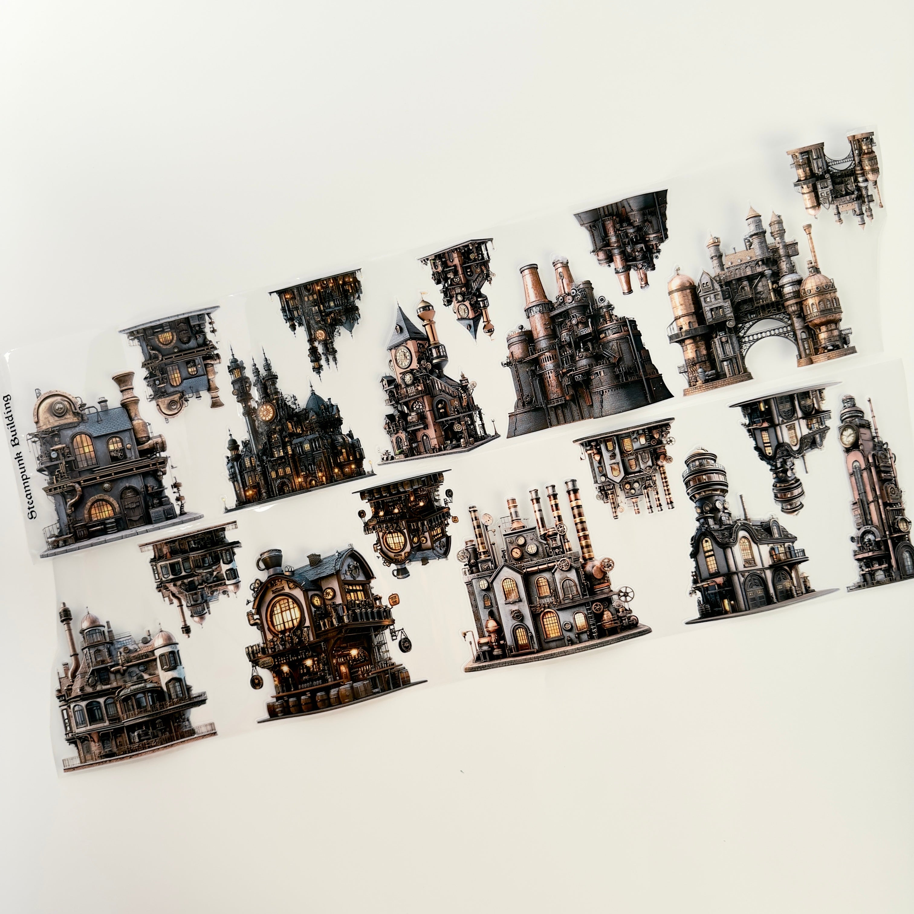 Steampunk Building Pre cut PET Tape (12cm x 2m)