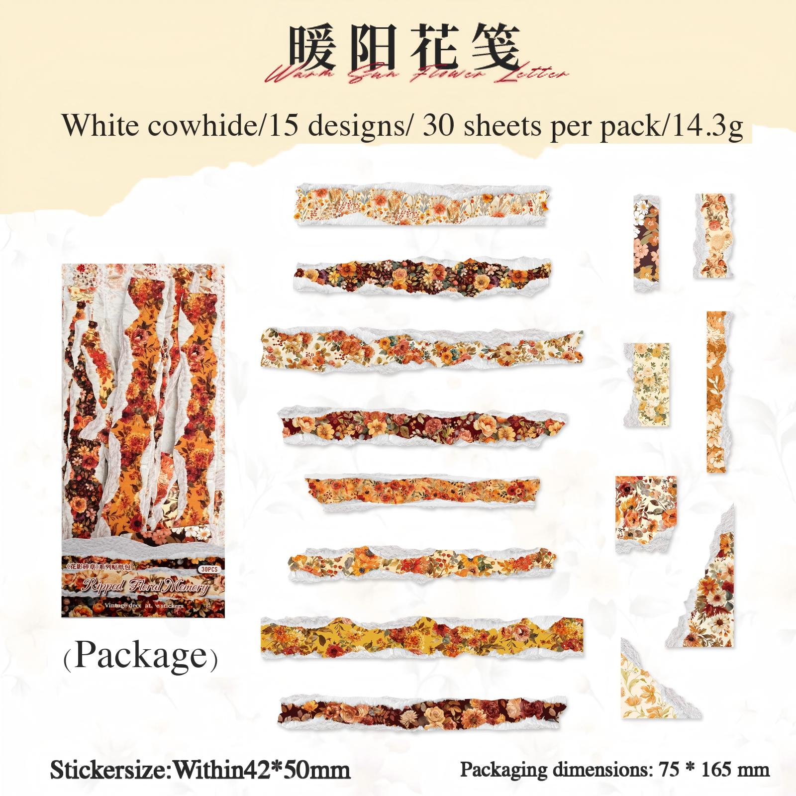 Fragments of Flower Shadows Solid sticker -30Pcs each pack