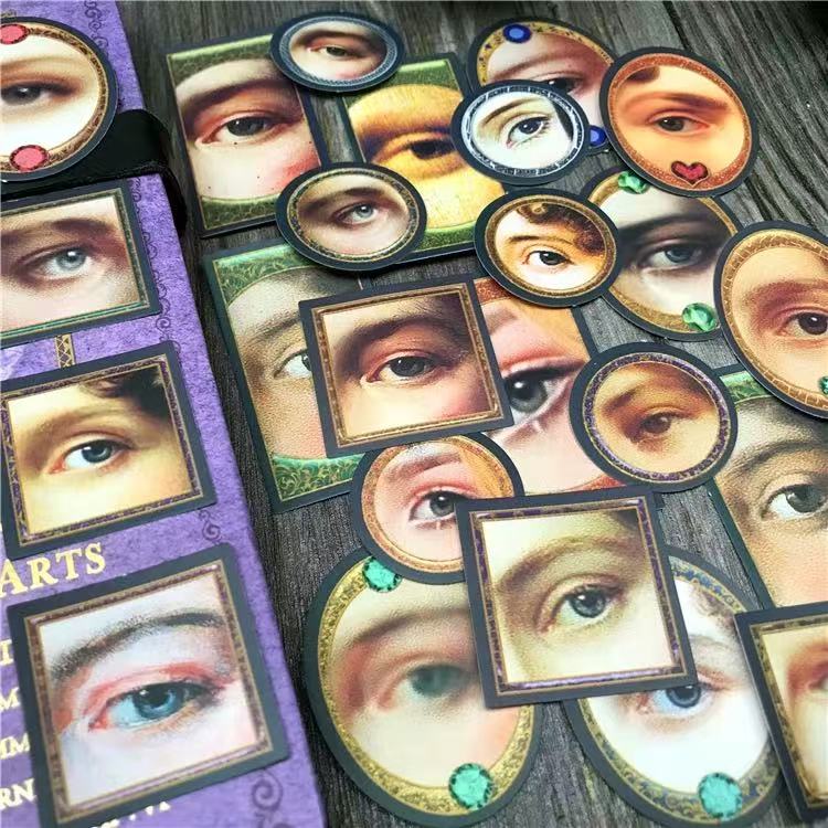 Vintage Oil Painting Eyes solid Stickers -23Pcs each pack