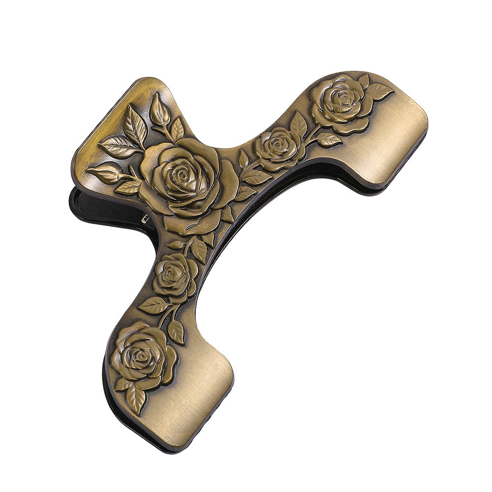 Vintage embossed pattern zinc alloy clip