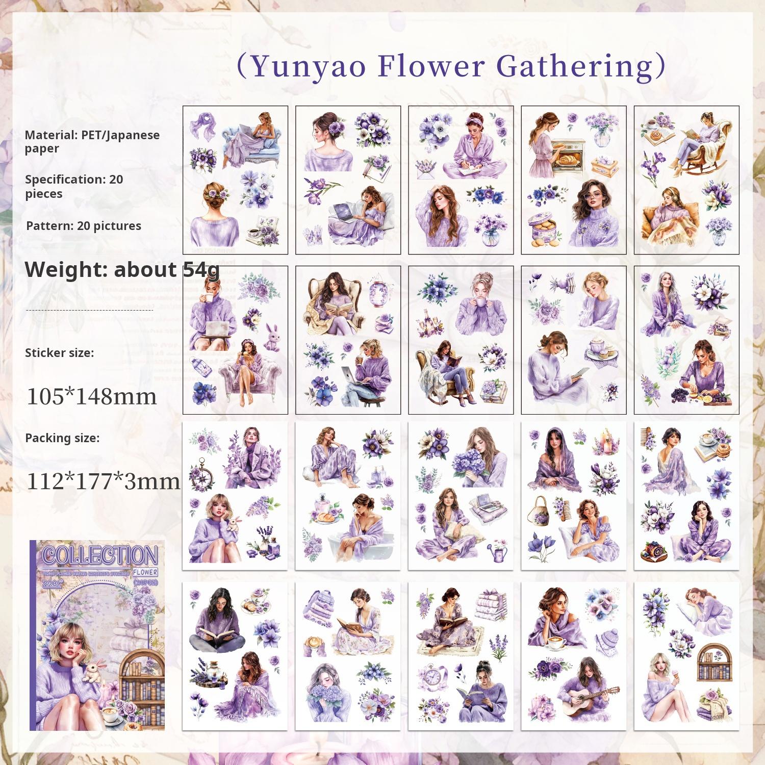 Flowers and girls Sticker Book -20Pcs each pack