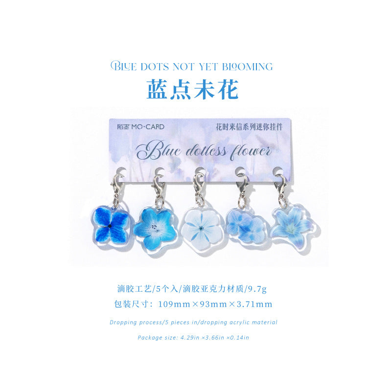 Flower Acrylic Mini Pendant 5 Pcs