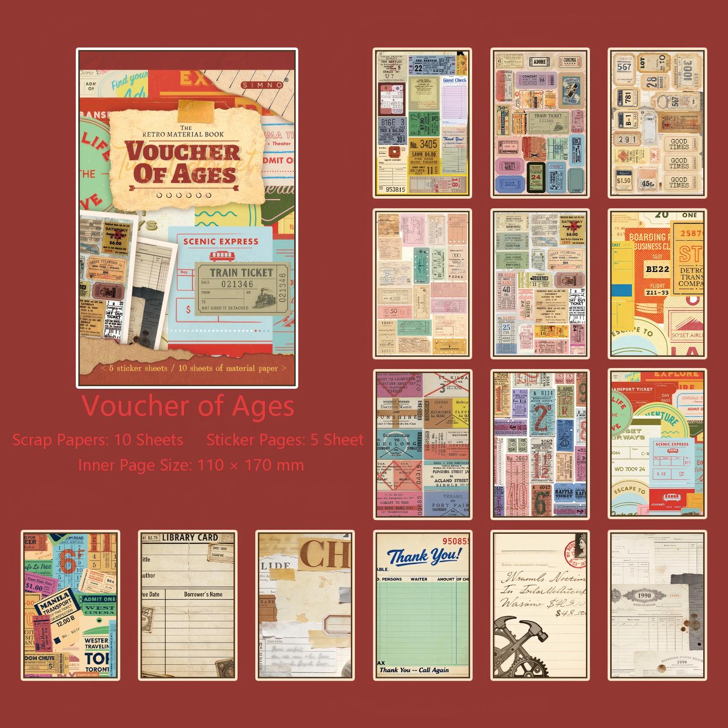The Time Cabinet Vintage Material Book -15Pcs each pack