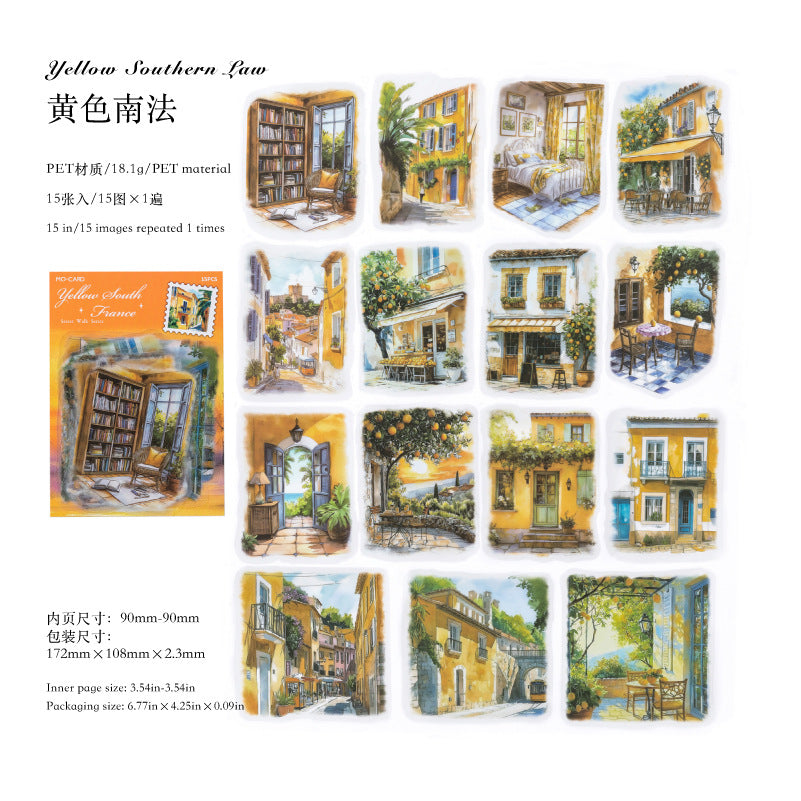 0516 Street Walking PET Sticker -15Pcs each pack