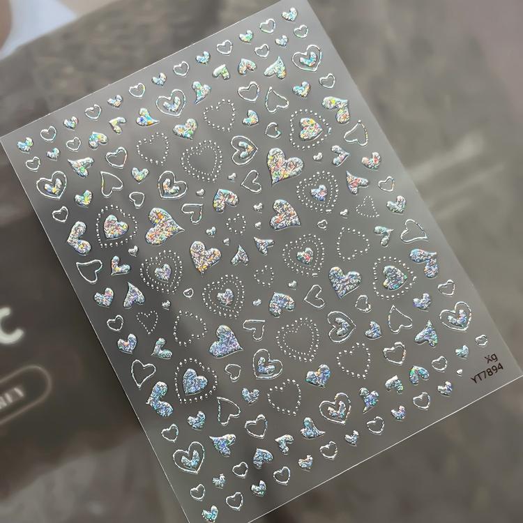 M306- Irregular Heart Mini Embossed sticker 1 Pcs