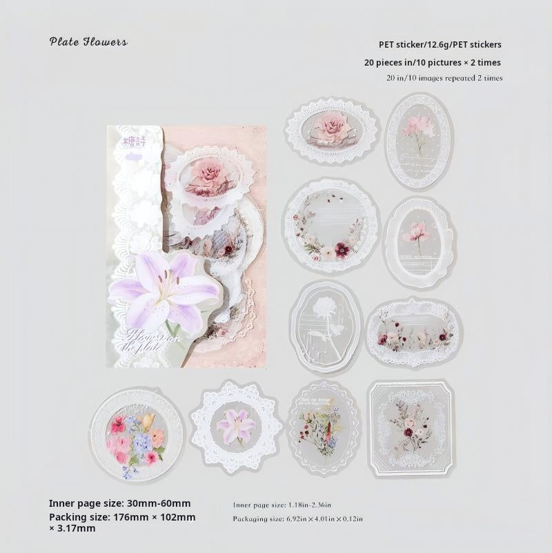 Lace PET sticker -20Pcs each pack