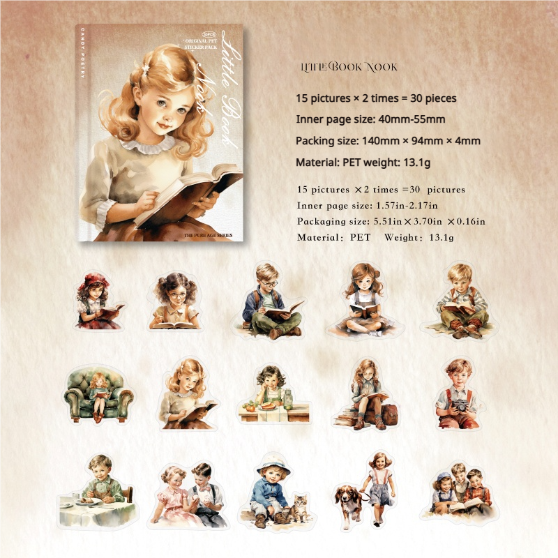 Childhood time PET Sticker -30Pcs each pack