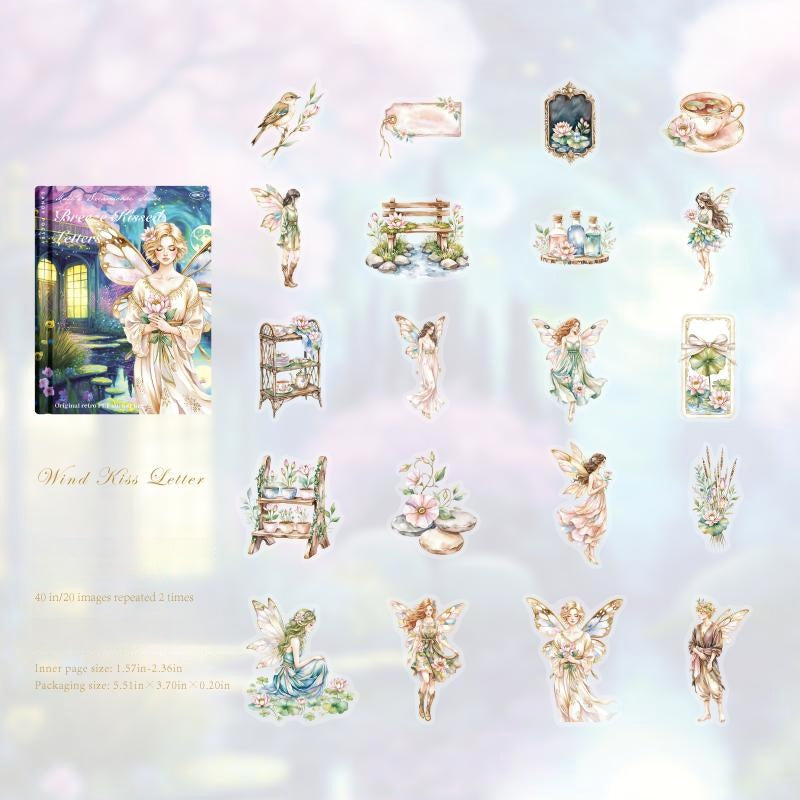 Vintage elf PET sticker -40Pcs each pack