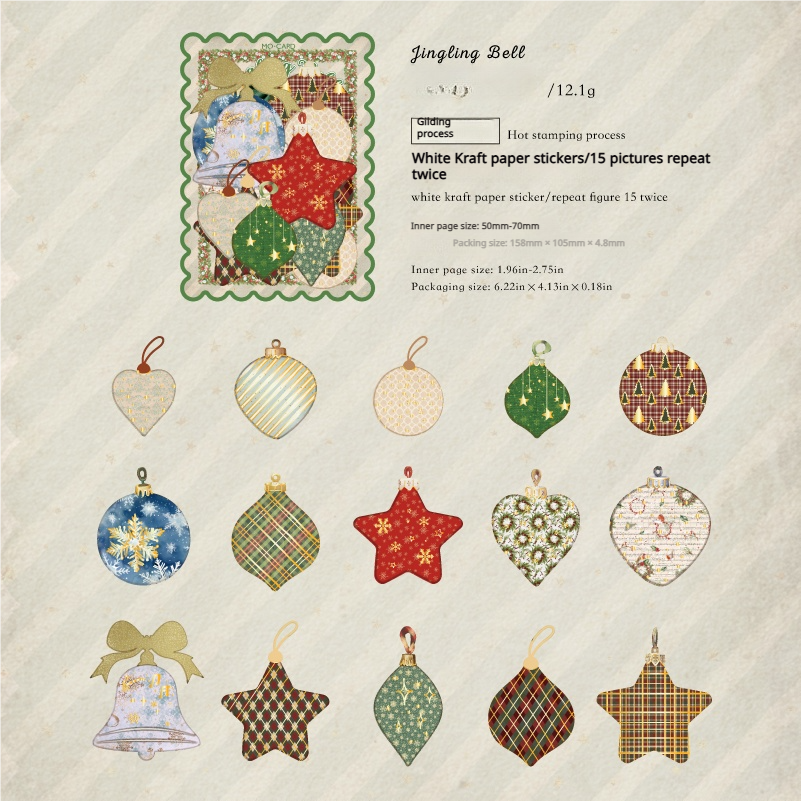 0815 Christmas labels Solid Sticker -30Pcs each pack