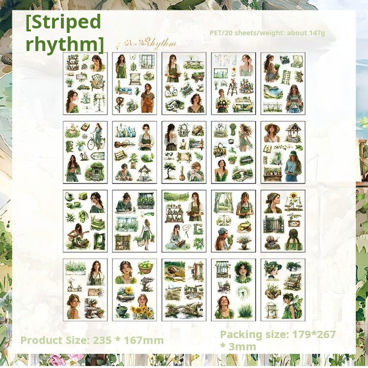 Character scenery PET sticker Book -20Pcs each pack
