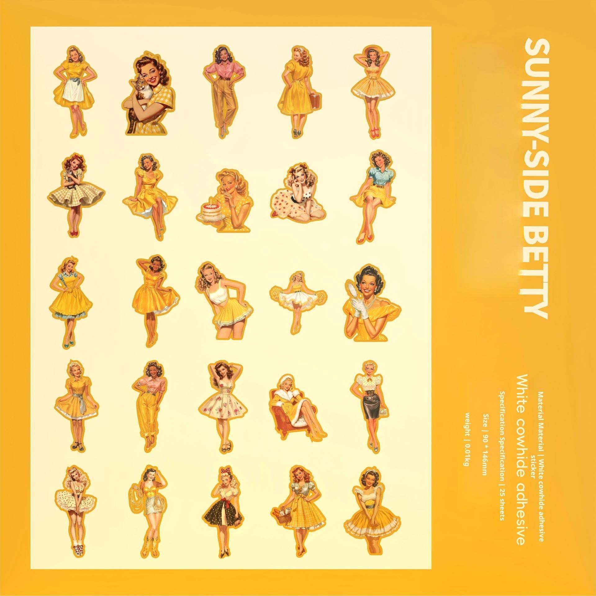 Vintage beauty Solid sticker -25Pcs each pack