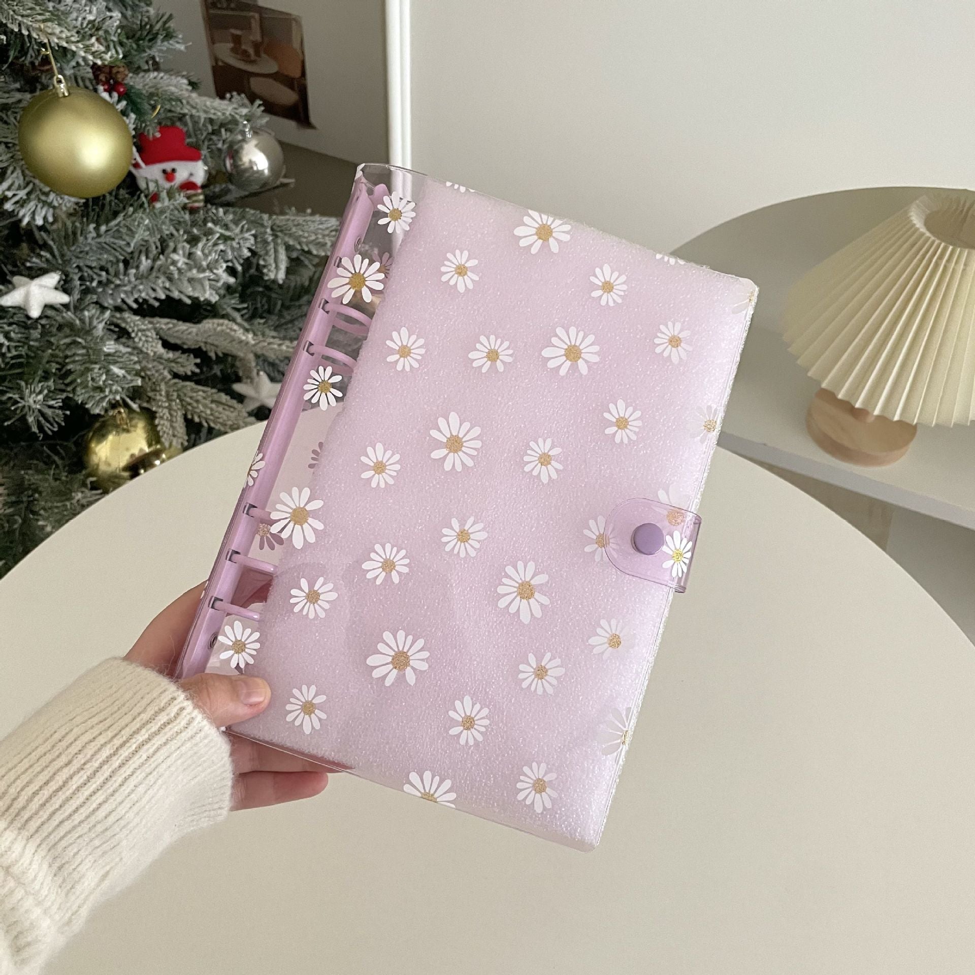A5 Daisy clear binder with button *not contain insert pages