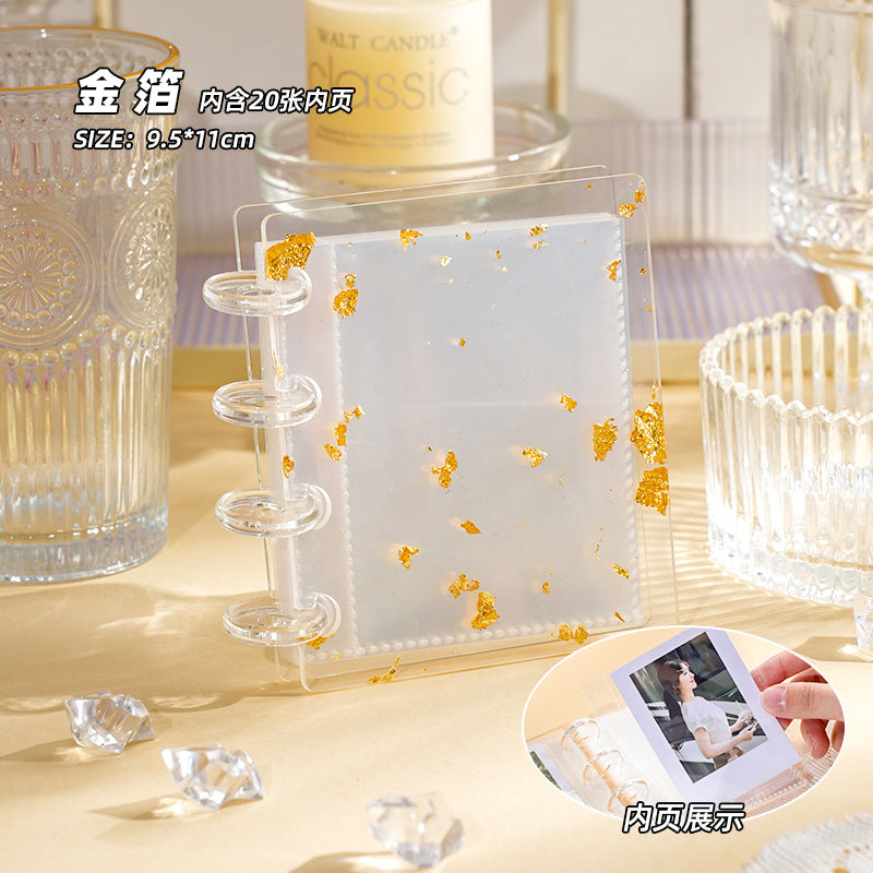 0604 Gold / Silver foil clear ATC storage book